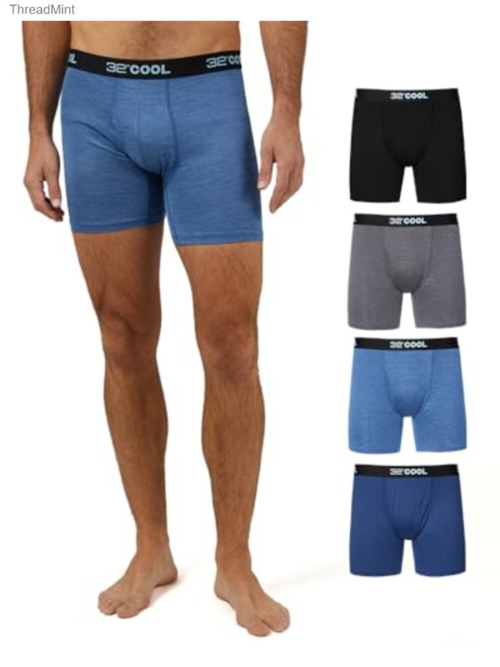 Men's 4-Pack Quick Dry Performance Boxer Briefs 4" Inseam Comfort Waistband